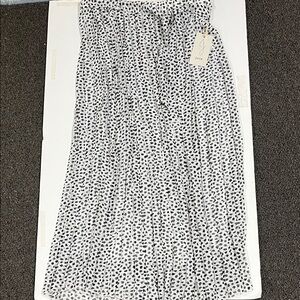 Joie Monochrome black and white pleated Polka Dot Maxi Skirt